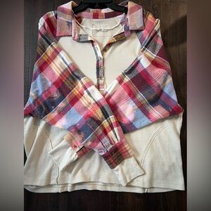 We The Free Multicolor Plaid Collar Shirt